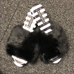 Alice and Olivia fur slides!